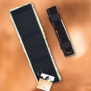 Lambskin harness pad-Black-60 x 11 cm-0